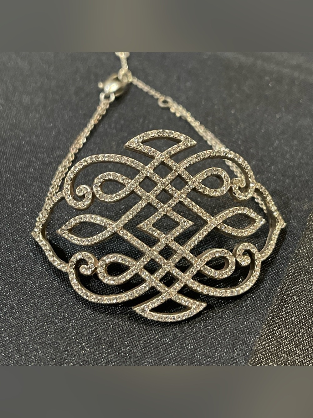 Brighton Silver Pave Filigree Bracelet - Silver plated